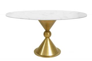 Stół okrągły marmurowy Clessidra Złoty/Biały