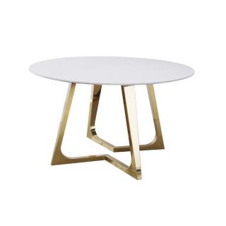 Stół okrągły marmurowy Veneto Złoty/Biały