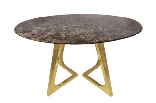 Stół okrągły marmurowy Veneto Złoty/Brązowy