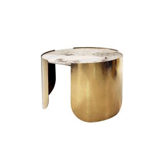 Stolik kawowy złoty Glamour , blat marmurowy spiek / Coccodrillo FI 70