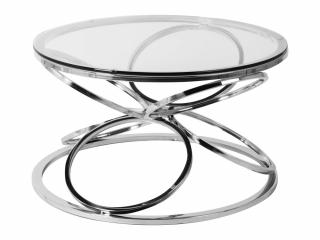 Stolik okrągły szklany  / srebro FUTUR GLAMUR