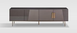 Szafka RTV nowoczesna ciemny grafit GLAMOUR  200 cm.  Mondig  101B