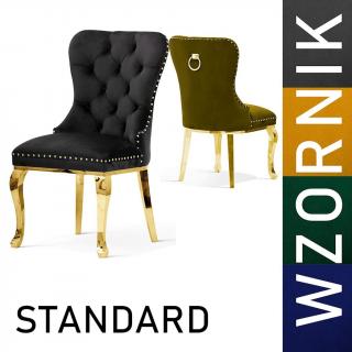 Złote krzesło Glamour Monar śr 7 wzor.GRUPA STAND.
