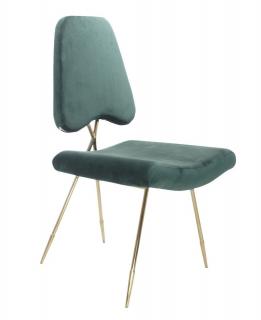 Złote krzesło Glamour Salvador zieleń aksamit