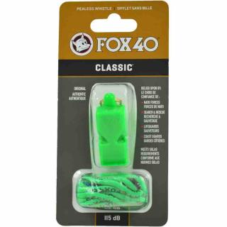 Gwizdek Fox 40 Classic zielony ze sznurkiem 9903-1408