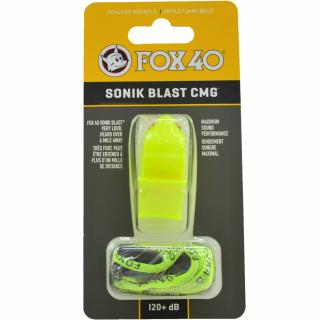 Gwizdek Fox 40 Sonik Blast CMG żółty neon ze sznurkiem 9203-1308