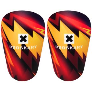 Ochraniacze piłkarskie Proskary Comic Shin Pads czarno-pomarańczowe 12x8 cm