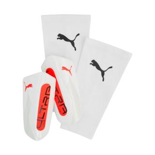 Ochraniacze piłkarskie Puma Ultra Light Sleeve biało-pomarańczowe 30989 01