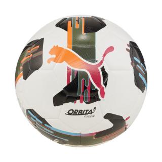Piłka nożna Puma Orbita 5 Fusion biało-pomarańczowo-czarna 84331 01