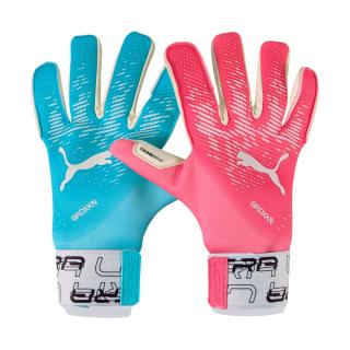 Rękawice bramkarskie Puma Ultra Grip 1 Tricks Hybrid niebiesko-różowe 41853 01