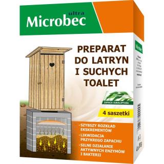 Bros Microbec preparat do latryn i suchych toalet 4x30g