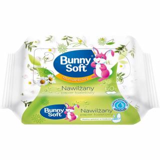 Bunny Soft papier toaletowy nawilżany 60 sztuk Rumianek