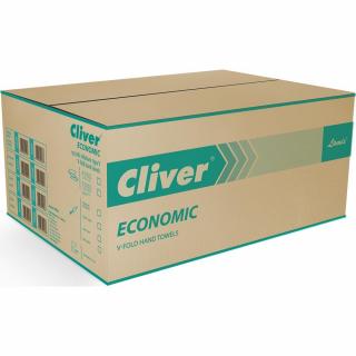 Cliver (4000) Economic ręcznik składany ZZ jednowarstwowy biały Makulatura