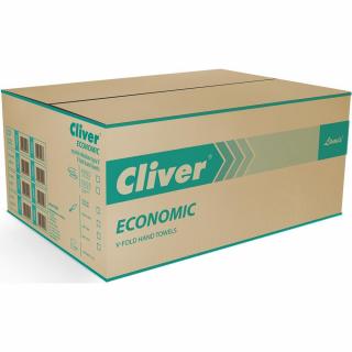 Cliver (4000) Economic ręcznik składany ZZ jednowarstwowy zielony Makulatura
