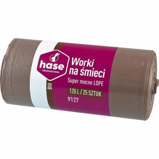 Hase worki LDPE 120L 25 sztuk 9127 brązowe