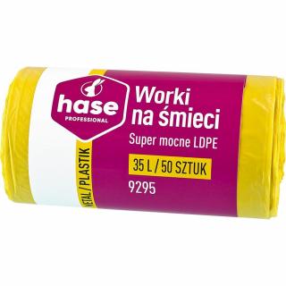 Hase worki LDPE 35L 50szt. 9295 żółte