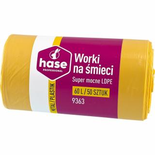 Hase worki LDPE 60l 50szt. 9363 żółte