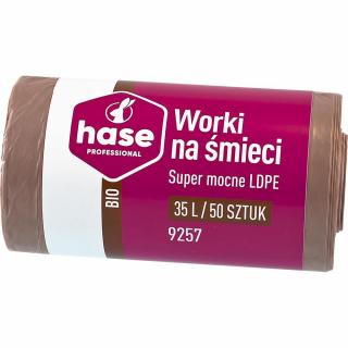 Hase worki na śmieci LDPE 35L 50szt. 9257 brązowe BIO