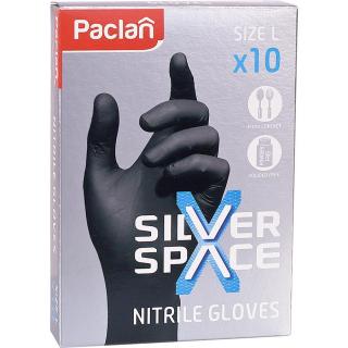 Paclan Silver Space rękawice nitrylowe „L” czarne 10 sztuk