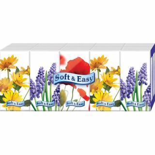 Soft  Easy chusteczki 3-warstwowe 10x9 sztuk Kwiaty