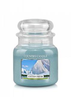 Country Candle - Cotton Fresh -  Średni słoik (453g) 2 knoty