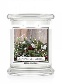 Kringle Candle - Juniper  Laurel - średni, klasyczny słoik (411g) z 2 knotami