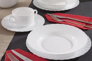 LUMINARC TRIANON WHITE Serwis obiadowy 48/12