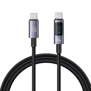 Kabel Usams USB-C na USB-C 100W Fast Charging 1.2m z wyświetlaczem US-SJ671