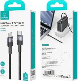 Kabel Usams  USB-C - USB-C 1.2 m Czarny