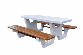 Betonowy stół parkingowy z blatem z betonu szlifowanego