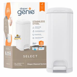 ANGELCARE Diaper Genie Pojemnik na pieluchy ze stali nierdzewnej Select + 1 wkład XL biały