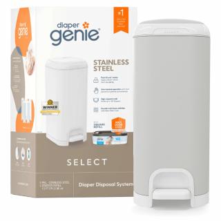 ANGELCARE Diaper Genie Pojemnik na pieluchy ze stali nierdzewnej Select + 1 wkład XL szary