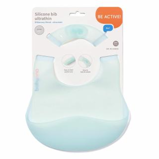 BABYONO Silikonowy ultracienki lekki śliniak dla dzieci jasny niebieski