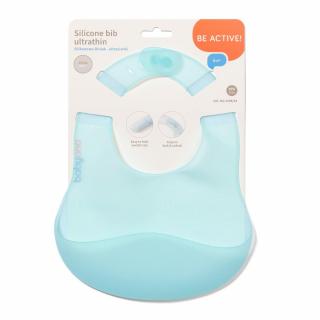 BABYONO Silikonowy ultracienki lekki śliniak dla dzieci niebieski