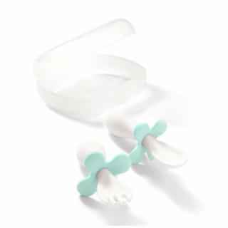 BABYONO Sztućce ergonomiczne do nauki jedzenia dla dzieci turkusowe
