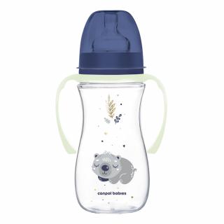 CANPOL Butelka antykolkowa ze świecącymi uchwytami Easystart Sleepy Koala 300ml niebieska