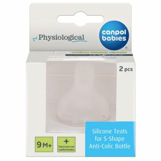 CANPOL Smoczek silikonowy do butelki S-shape rozmiar XL SZYBKI / KASZKA 2 sztuki