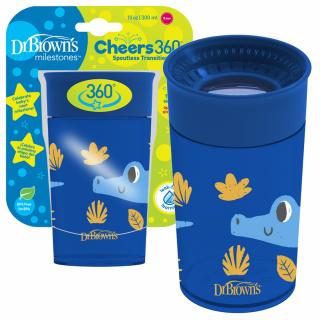 Dr. Brown's Kubek niekapek do nauki picia 360 Picie jak ze szklanki niebieski 300ml
