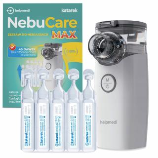 HELPMEDI NebuCare max Inhalator zestaw do nebulizacji + sól fizjologiczna
