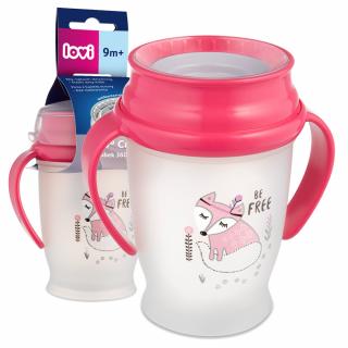 LOVI Kubek niekapek 360° Drink Master z uchwytami 250ml 9m+ INDIAN SUMMER RÓŻOWY