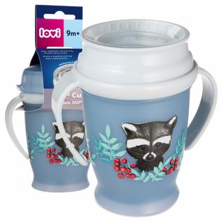 LOVI Kubek niekapek 360° Drink Master z uchwytami 250ml 9m+ WILD SOUL NIEBIESKI