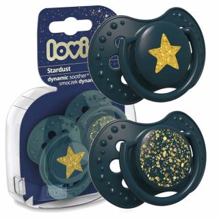 LOVI Smoczek uspokajający STARDUST GREEN 2 sztuki rozmiar smoczka: 3-6 m