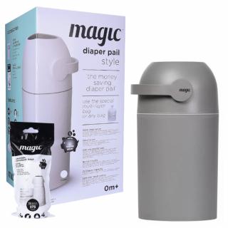 MAGIC Kosz na zużyte pieluchy grafit + worki