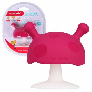 MOMBELLA Gryzak uspokajający grzybek mushroom dark pink