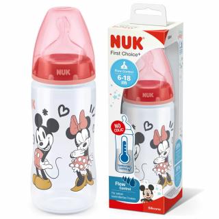 NUK FC+ Butelka antykolkowa 300ml smoczek 6-18m myszka miki czerwona