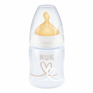 NUK FC+  Butelka antykolkowa z czujnikiem 150ml + smoczek lateksowy 0-6m BIAŁA