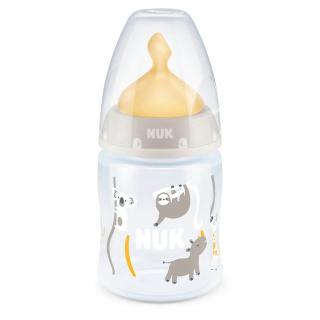 NUK FC+  Butelka antykolkowa z czujnikiem 150ml + smoczek lateksowy 0-6m SZARA
