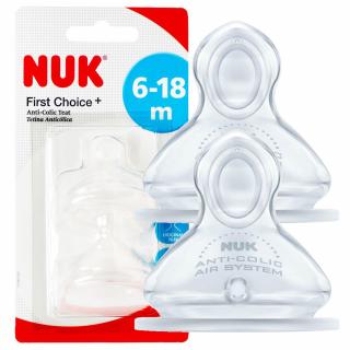 NUK FC+ Smoczek silikonowy do butelki first choice 6-18 m-cy rozmiar M 2-pak