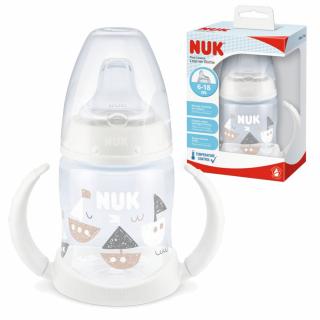 NUK First Choice Butelka niekapek z uchwytami i czujnikiem ciepła 150ml biała