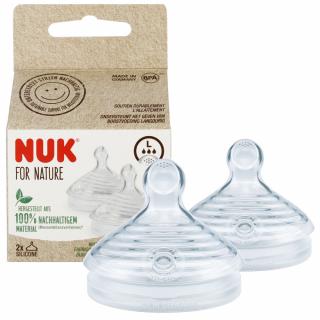 NUK Smoczek silikonowy do butelki FOR NATURE rozmiar L szybki przepływ 2szt.